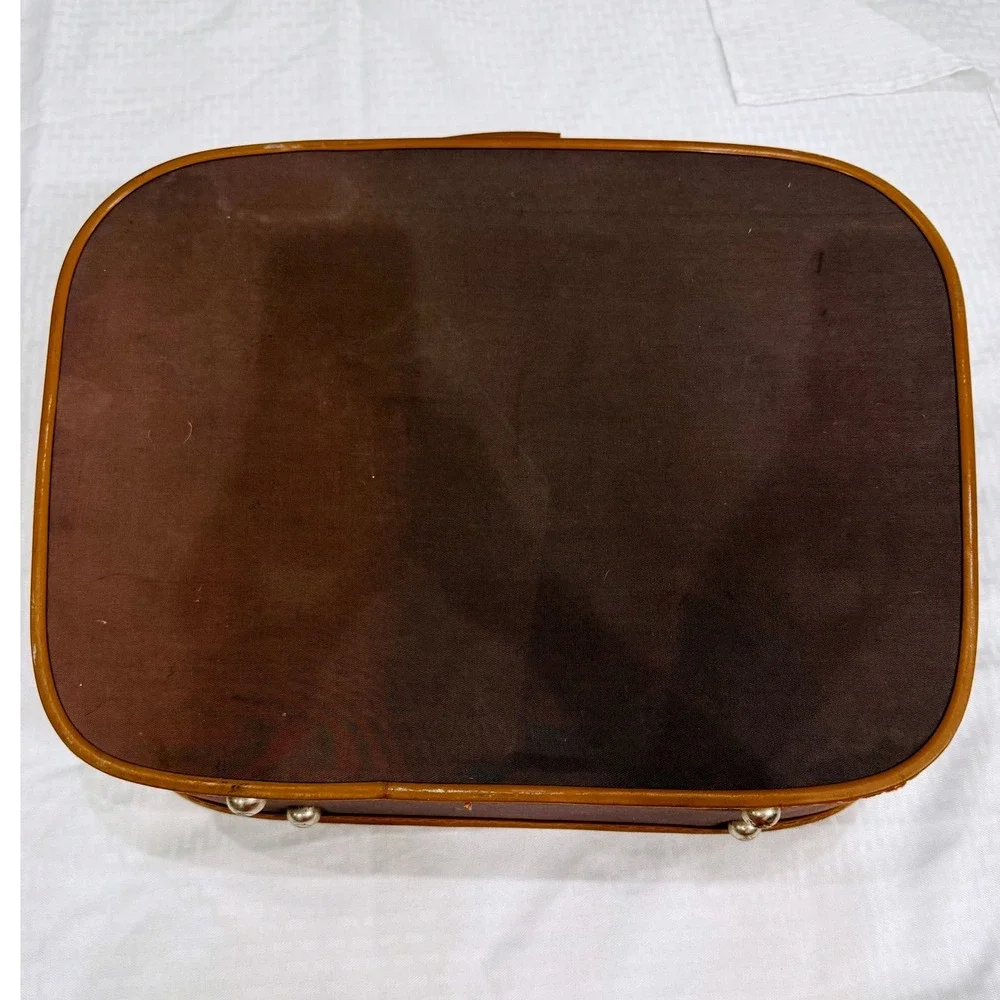 Vintage Flite-Line Carry On Suitcase Luggage Brown Tan 21